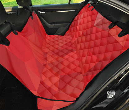 Red Polygonal Geometric Print Pet Car Back Seat Cover