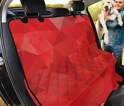Red Polygonal Geometric Print Pet Car Back Seat Cover
