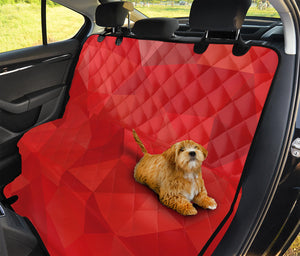 Red Polygonal Geometric Print Pet Car Back Seat Cover