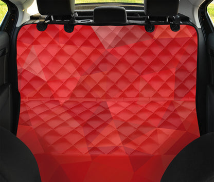 Red Polygonal Geometric Print Pet Car Back Seat Cover
