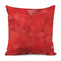 Red Polygonal Geometric Print Pillow Cover