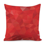 Red Polygonal Geometric Print Pillow Cover