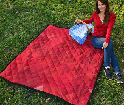 Red Polygonal Geometric Print Quilt
