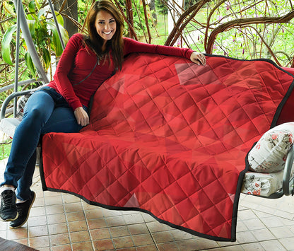 Red Polygonal Geometric Print Quilt