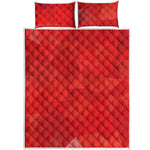Red Polygonal Geometric Print Quilt Bed Set