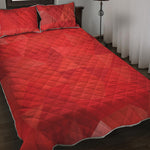 Red Polygonal Geometric Print Quilt Bed Set