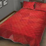 Red Polygonal Geometric Print Quilt Bed Set