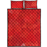 Red Polygonal Geometric Print Quilt Bed Set