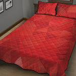 Red Polygonal Geometric Print Quilt Bed Set