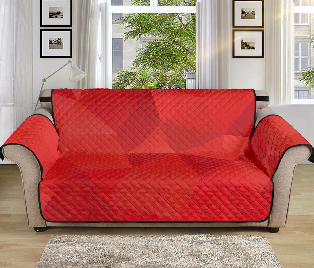 Red Polygonal Geometric Print Sofa Protector