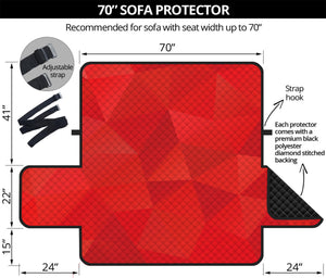 Red Polygonal Geometric Print Sofa Protector