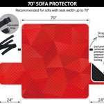 Red Polygonal Geometric Print Sofa Protector