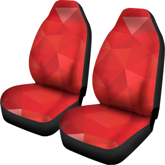 Red Polygonal Geometric Print Universal Fit Car Seat Covers