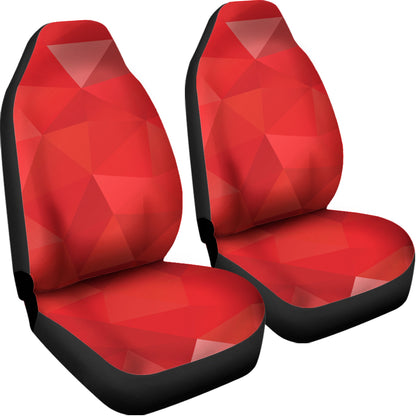 Red Polygonal Geometric Print Universal Fit Car Seat Covers