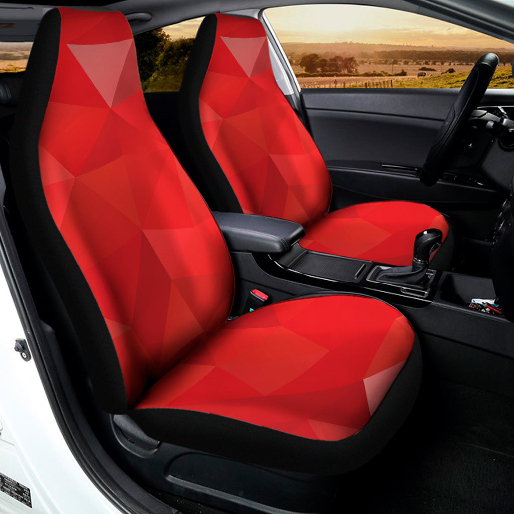 Red Polygonal Geometric Print Universal Fit Car Seat Covers