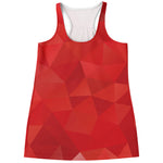 Red Polygonal Geometric Print Women's Racerback Tank Top