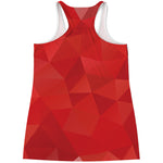 Red Polygonal Geometric Print Women's Racerback Tank Top