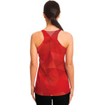 Red Polygonal Geometric Print Women's Racerback Tank Top
