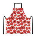 Red Poppy Pattern Print Apron