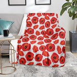 Red Poppy Pattern Print Blanket