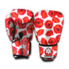 Red Poppy Pattern Print Boxing Gloves