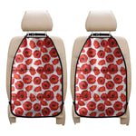 Red Poppy Pattern Print Car Seat Organizers