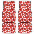 Red Poppy Pattern Print Front and Back Car Floor Mats