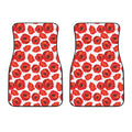 Red Poppy Pattern Print Front Car Floor Mats