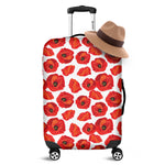 Red Poppy Pattern Print Luggage Cover