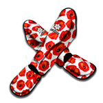 Red Poppy Pattern Print Muay Thai Shin Guard