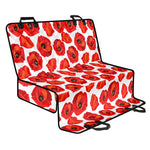Red Poppy Pattern Print Pet Car Back Seat Cover