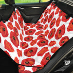 Red Poppy Pattern Print Pet Car Back Seat Cover