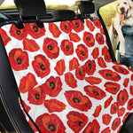 Red Poppy Pattern Print Pet Car Back Seat Cover