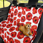 Red Poppy Pattern Print Pet Car Back Seat Cover