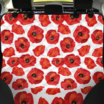 Red Poppy Pattern Print Pet Car Back Seat Cover