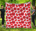 Red Poppy Pattern Print Quilt