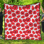 Red Poppy Pattern Print Quilt