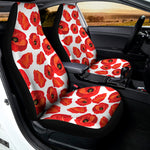 Red Poppy Pattern Print Universal Fit Car Seat Covers