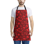 Red Punk Skull Pattern Print Apron