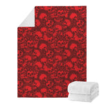 Red Punk Skull Pattern Print Blanket