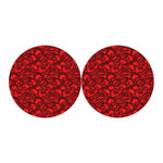 Red Punk Skull Pattern Print Car Coasters