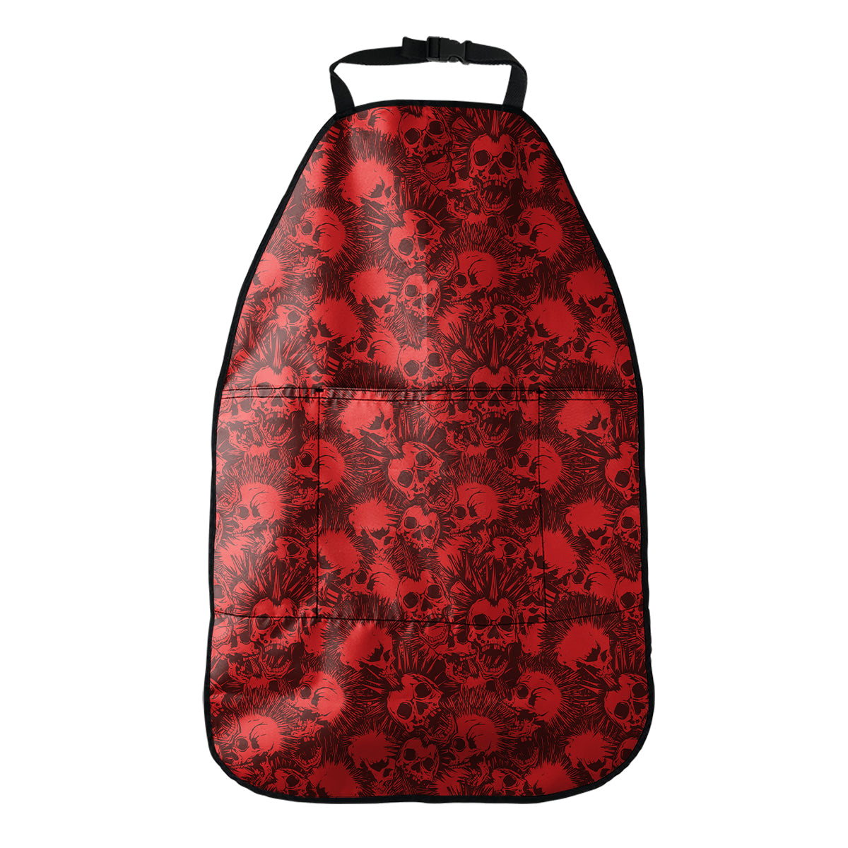 Red Punk Skull Pattern Print Car Seat Organizers