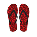 Red Punk Skull Pattern Print Flip Flops