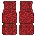 Red Punk Skull Pattern Print Front and Back Car Floor Mats