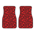 Red Punk Skull Pattern Print Front Car Floor Mats