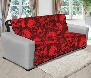 Red Punk Skull Pattern Print Futon Protector