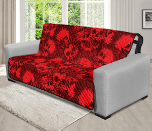 Red Punk Skull Pattern Print Futon Protector