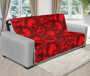 Red Punk Skull Pattern Print Futon Protector