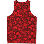 Red Punk Skull Pattern Print Men's Tank Top