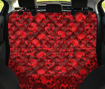 Red Punk Skull Pattern Print Pet Car Back Seat Cover